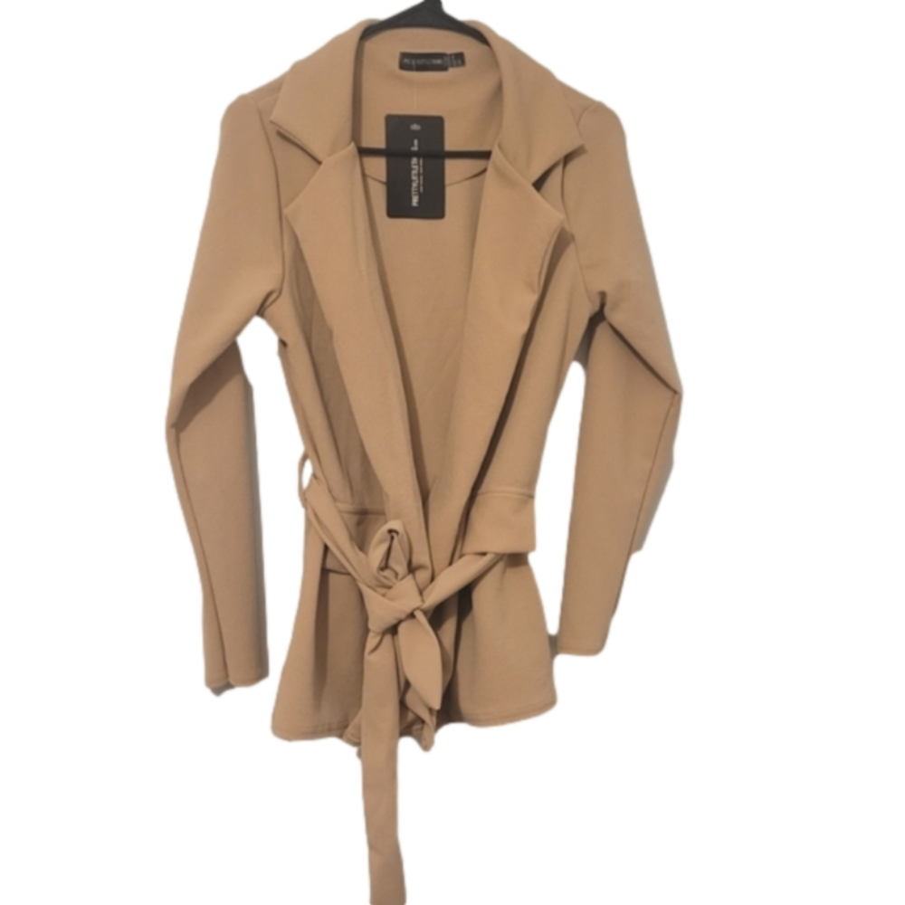 Camel Belted Blazer - Picture 2 of 7
